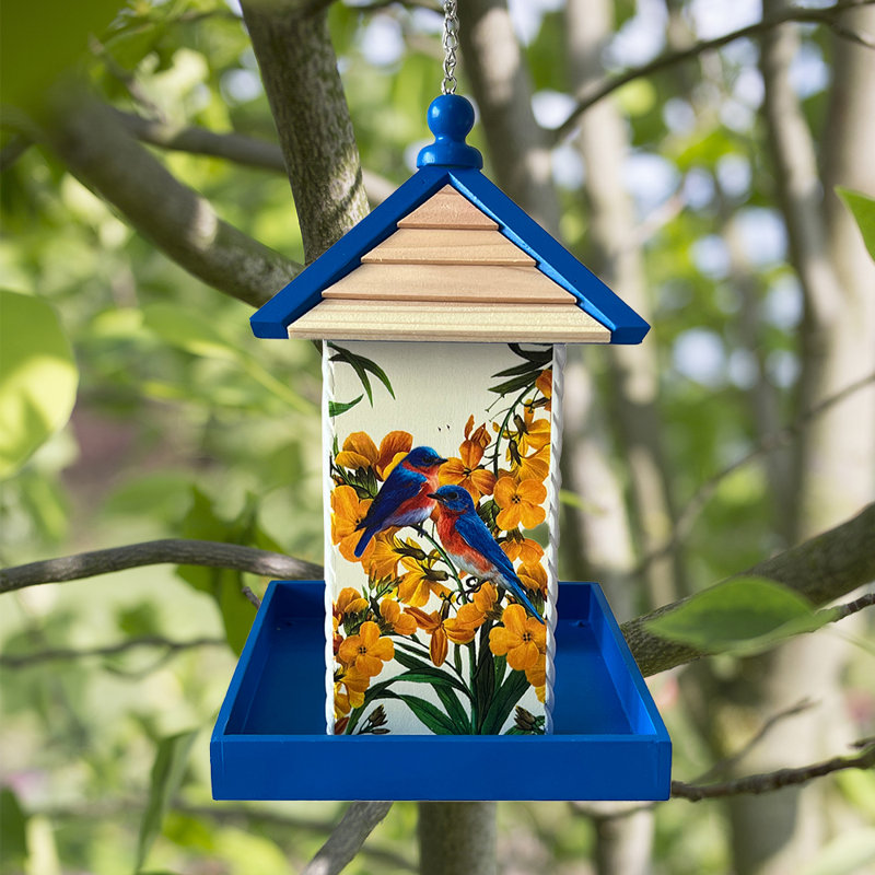 Mangeoire d'oiseaux Townhouse - Bluebirds & Camellia