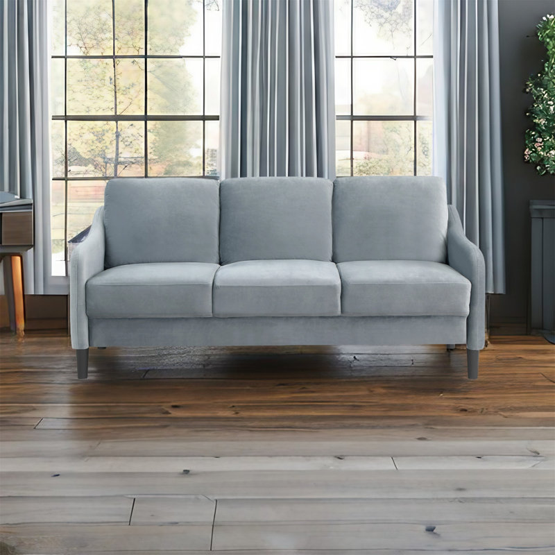 73.22" Sofa, Gray Velvet