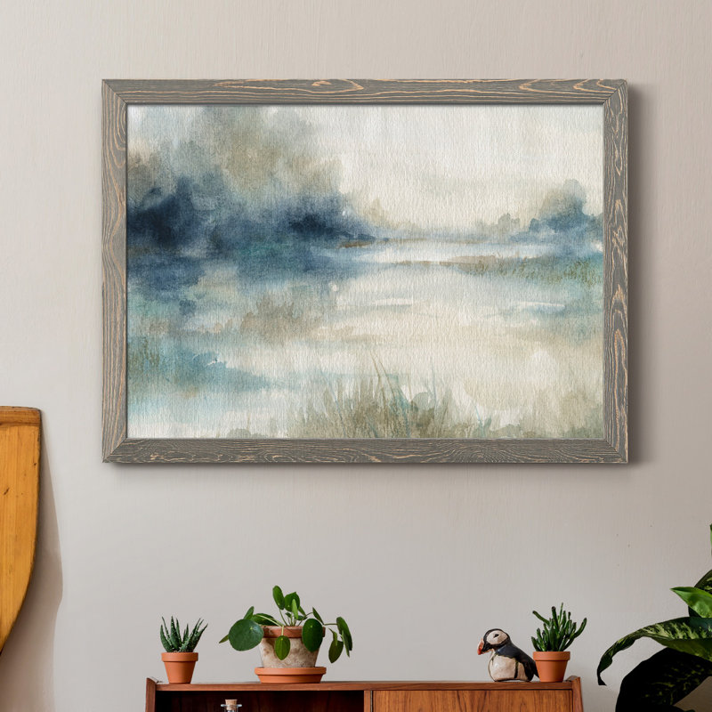 Still Still Waters II - Cadre photo, reproduction d'art sur papier, H 31 po x l 44 po x P 1 po, gris