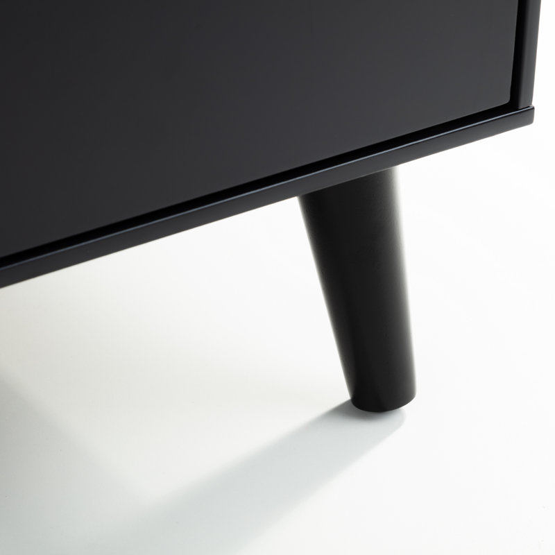 Heriberto 45cm W Bedside Table, Black