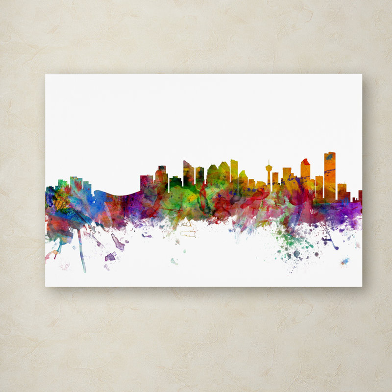 "calgary canada horizon" par michael tompsett, impression sur toile tendue, H 12 po x l 19 po x p 2 po