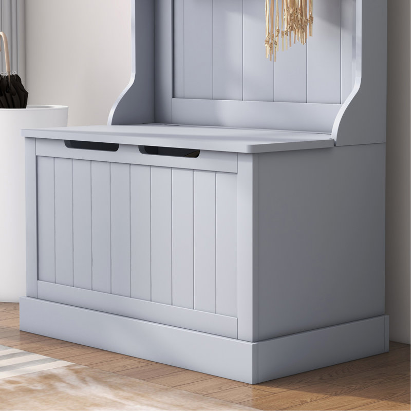 Versatile Hall Tree With Multiple Functions For Enhanced Organization And Convenience, Grey
