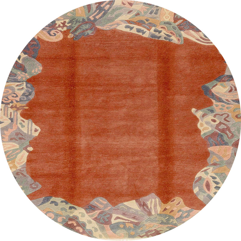 Miladie Abstract Indoor Rug, Round 8'
