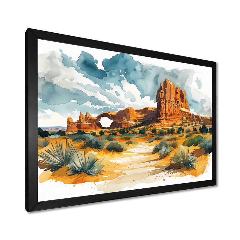 Décoration murale Arches National Park Desert Landscape I - Canyon, Toile encadrée noire simple, H 12 po x l 20 po x P 1 po