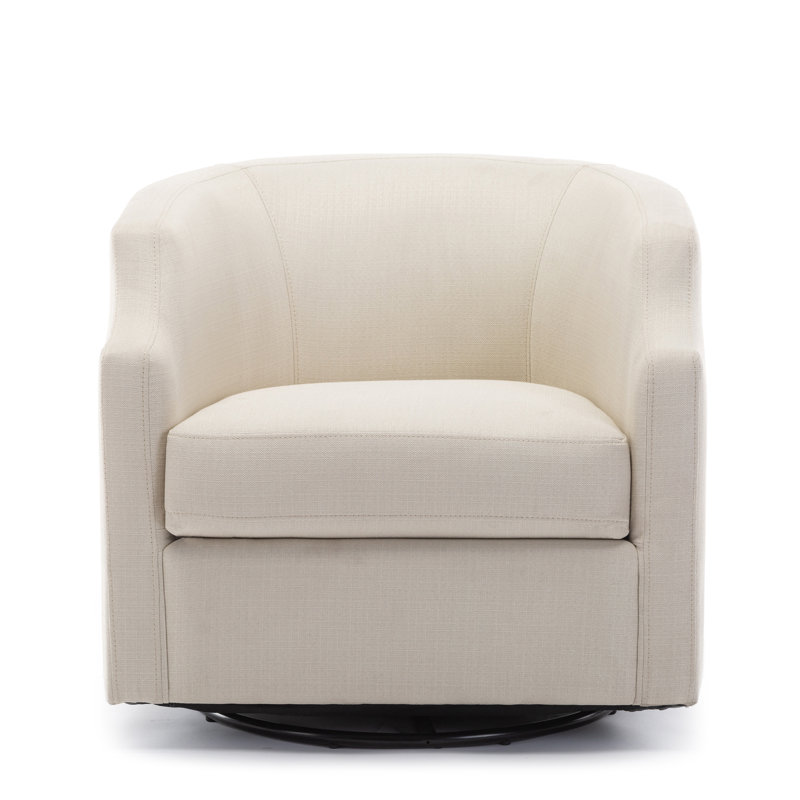 Fauteuil demi-tonneau pivotant et pivotant, Lin naturel