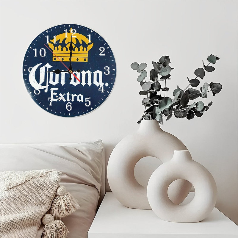10-Inch Wooden Wall Clock, Silent Movement, Battery Operated (AA Batteries Not Included), Artistic  Decor, Perfect for Home Accents