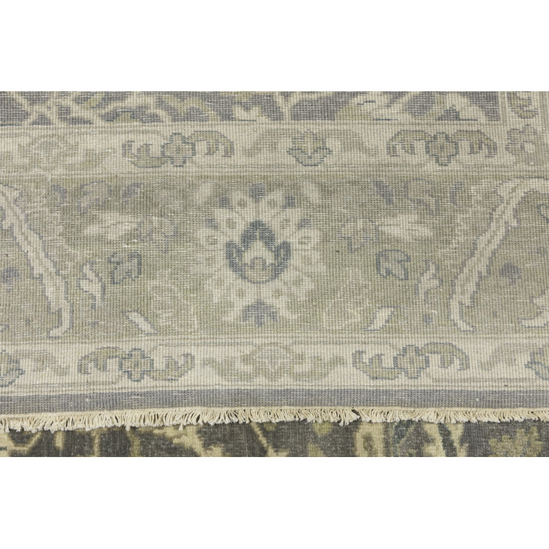 Tapis brun brun transitionnel Oushak Chobi