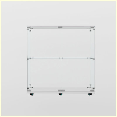 Modern Tempered Glass Display Cabinet with Bluetooth LED Light Strip