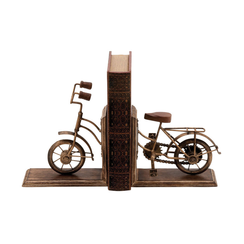 Industrial Metal Non-Skid Bookends, Rustic