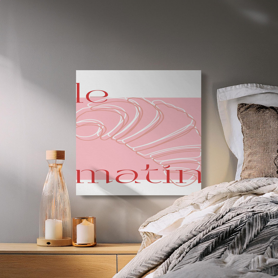 Le Matin Pink Croissant Wall Art