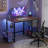 Computer Writing Desk Home Office PC Table with 2 Fabric Drawers, Headphone Hook-503514150-503514145