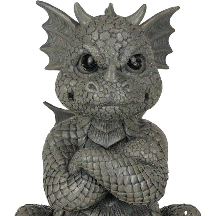 Statue de dragon de jardin, statue de jardin de dragon Fausse pierre  sculpture en résine pour la maison