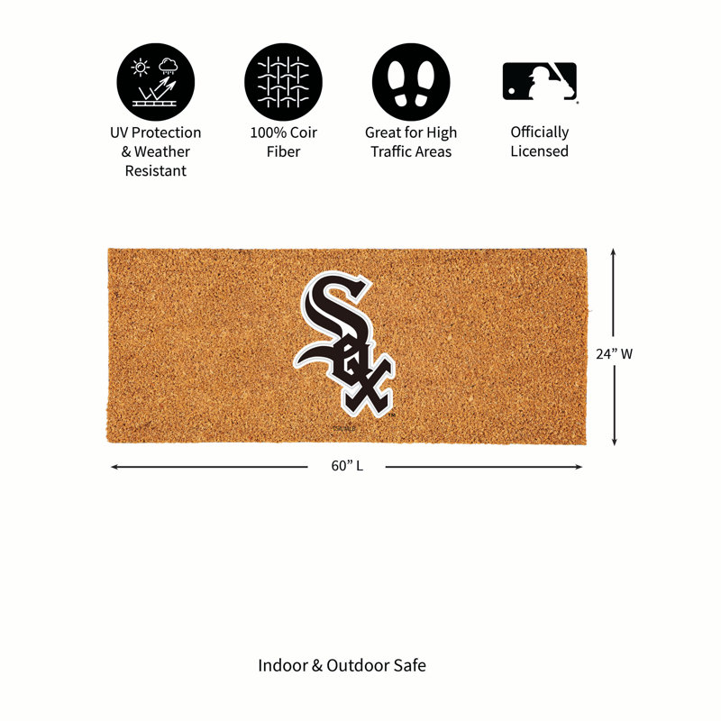 Très grand tapis couleur coco 60 pi x 24 po Chicago White Sox