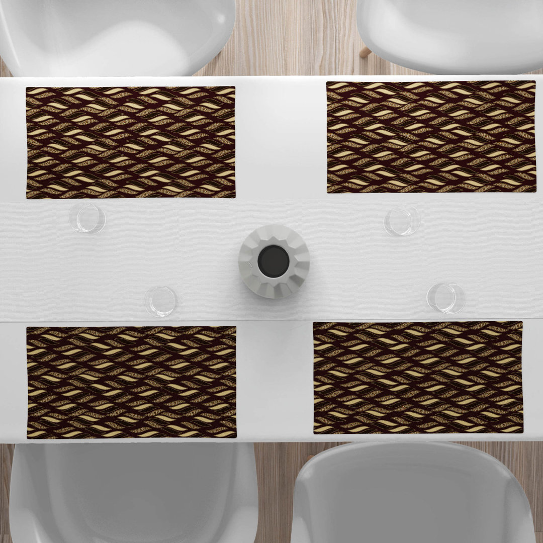 Polyester Abstract Rectangle Placemat (Set of 4) East Urban Home