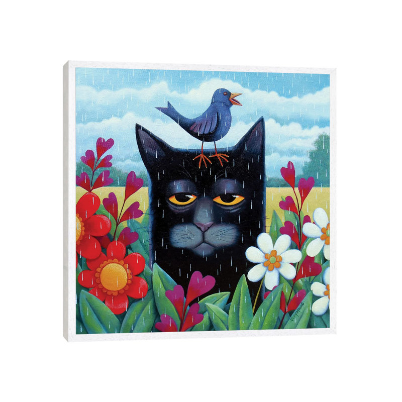 Blue Summer by Vicky Mount - Painting on Canvas, 45.72cm H x 45.72cm W x 3.81cm D, White Framed