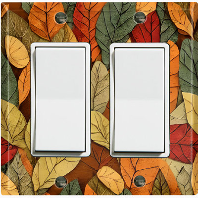 Plaque murale standard d'automne orange à 2 feuilles