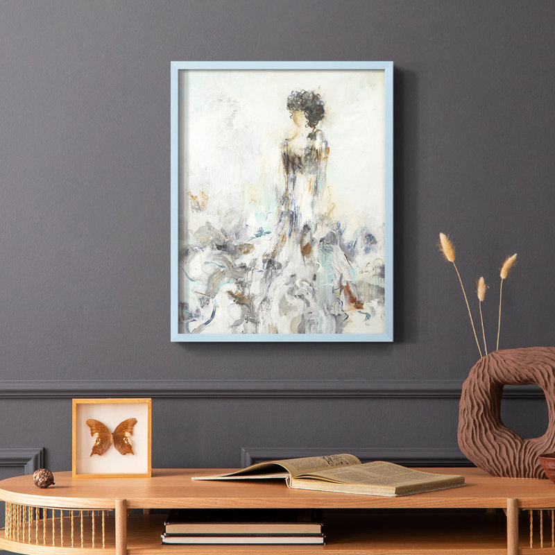 «Romantic Reflection II», reproduction encadrée - bois massif, Bleu, H 10 po x l 8 po