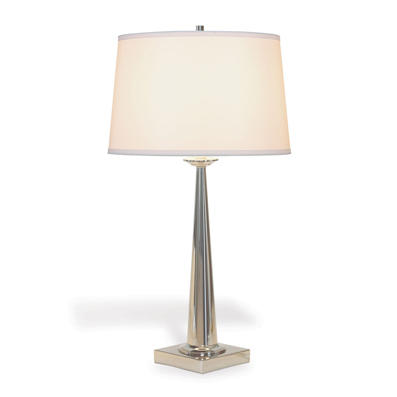 Toronto Table Lamp, Nickel/Off White, 33" H x 16" W 16" D