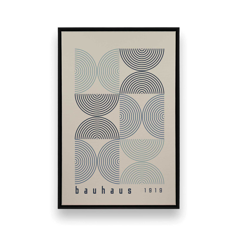 Midnight Bauhaus Composition, reproduction d'art sur toile encadrée, H 18,75 po x l 12,75 po, Noir satiné