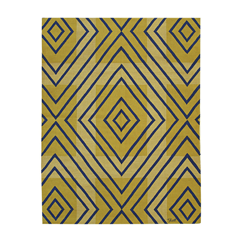 Magnifique tapis en laine jaune Timeless