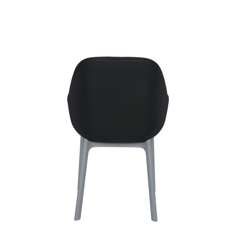 Clap Upholstered Arm Chair, Dark Gray, Taupe