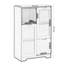 Armoire en panneau de fibres à densité moyenne peinte avec portes en verre et tiroir-628679821