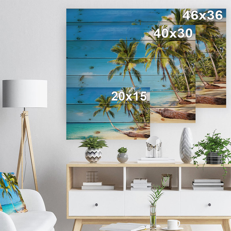 Photographie de toile côtière de plage tropicale côtière - Plage tropicale, H 36 po x l 46 po x P 1,5 po, Bois