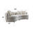 Sofa with 6 Pillows Beige Boucle