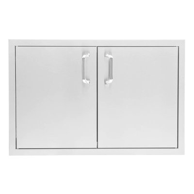 Îlot de cuisine Montici Signature Series 260 l 32 po x P 21 po H 21 po de qualité commerciale Îlot de cuisine en acier inoxydable 304 avec barbecue et garde-manger avec étagère de rangement à sec magnétique avec tablette + ensembles de poignées de style traditionnel et contemporain - fabriqué aux États-Unis - Garantie à vie