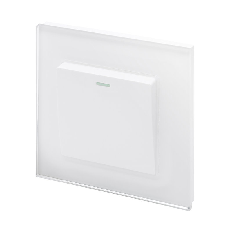 Crystal PG 1 Gang Rocker Light Switch White Intermediate, White