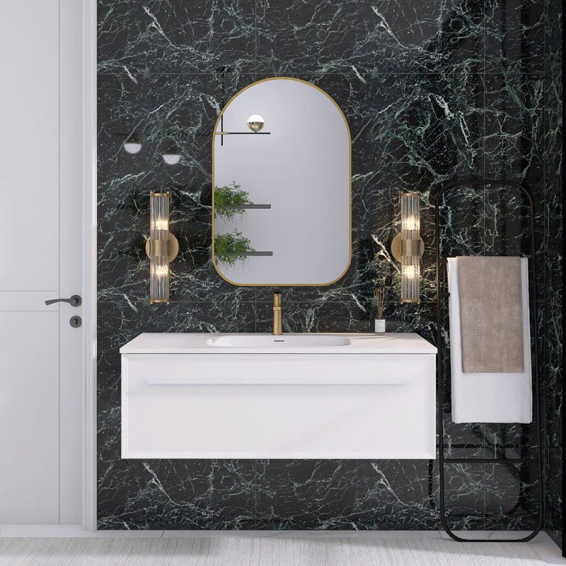 Armari 48'' Single Bathroom Vanity with Solid Surface Top, White