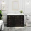 Meuble-lavabo simple Barnhart 48 po entièrement assemblé avec comptoir en pierre reconstituée, lavabo en céramique, peinture à la main, tiroirs à fermeture amortie sous le meuble et charnières de porte à fermeture amortie, dosseret inclus-107366405