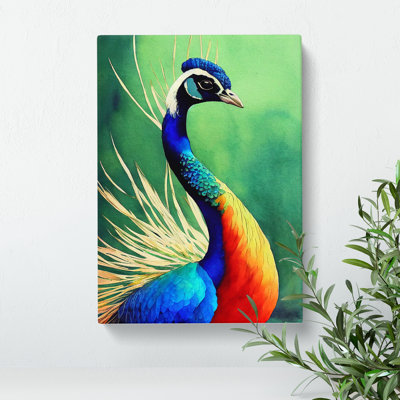 Painted Peacock No.2 - Wrapped Canvas Print