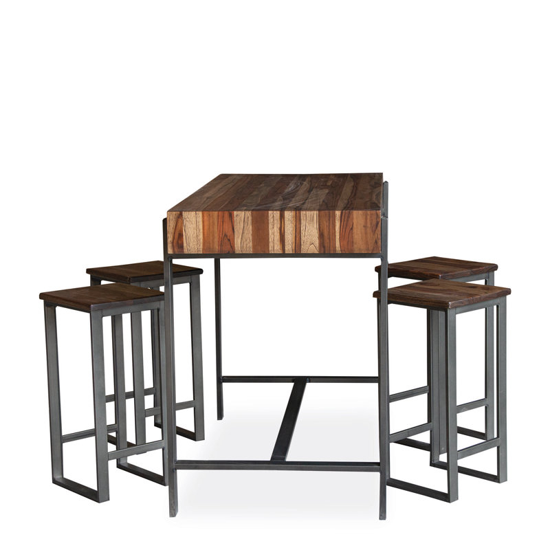 Ensemble de salle à manger à hauteur de comptoir en métal Koamalu
