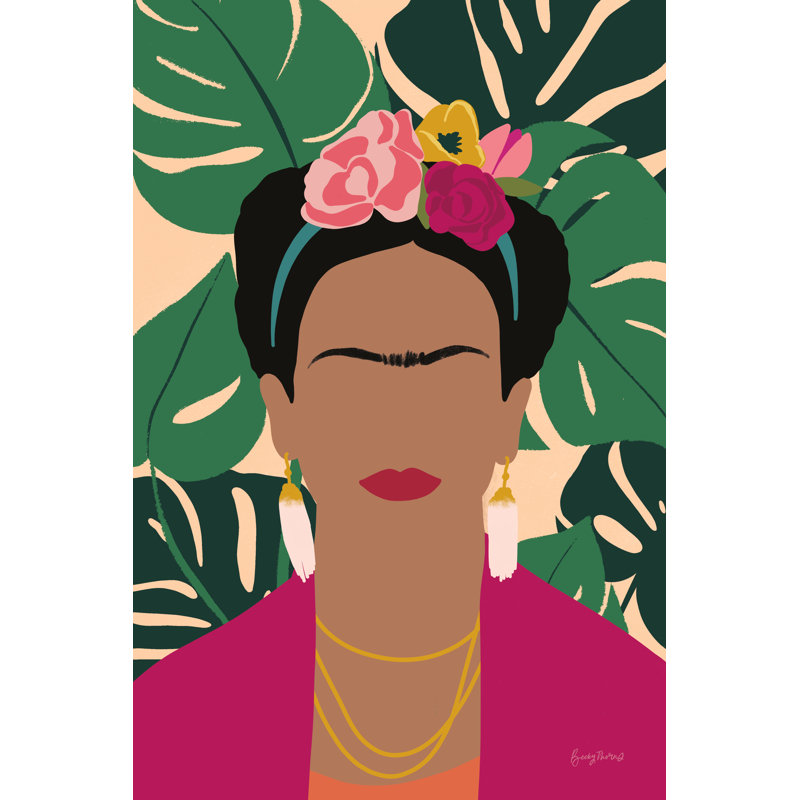 Frida Kahlo I Palms No Distress by Becky Thorns - Wrapped Canvas Print, 76cm H x 51cm W
