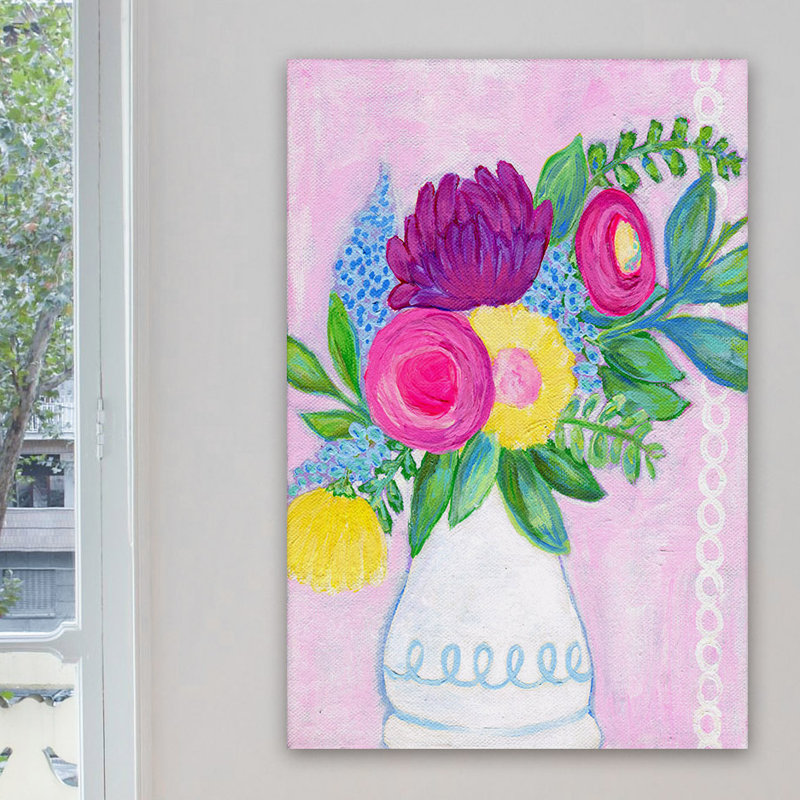 «Flowers In Vase» par Jill Lambert, reproduction sur toile tendue, H 24 po x l 16 po x P 1,5 po