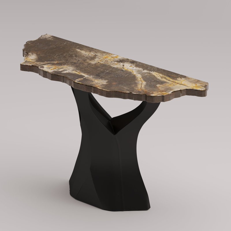 Arboresce Live-Edge Petrified Wood Console Table