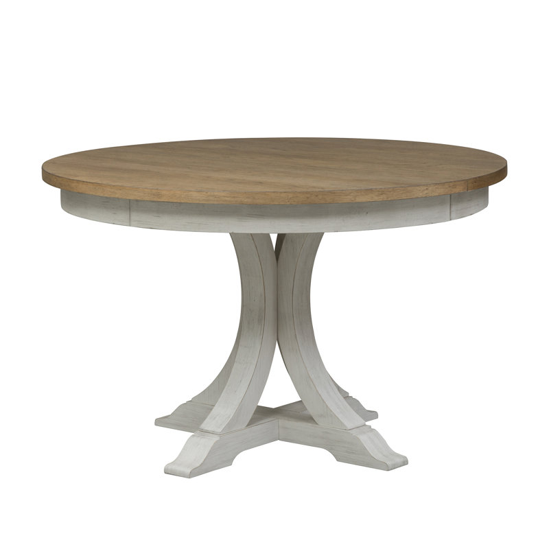 Harlowe Round Pedestal Dining Table w/ 12" Removable Leaf