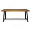 Table de salle à manger d'extérieur en bois d'acacia, finition teck sablé et noir