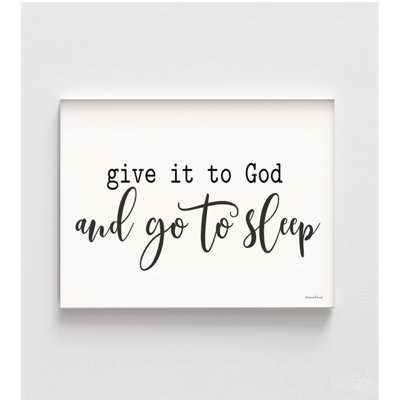 Give It To God, Black And White God Sign Print, Christian House Wall Decor, Extra Large God Message Poster, Trust God Wall Art