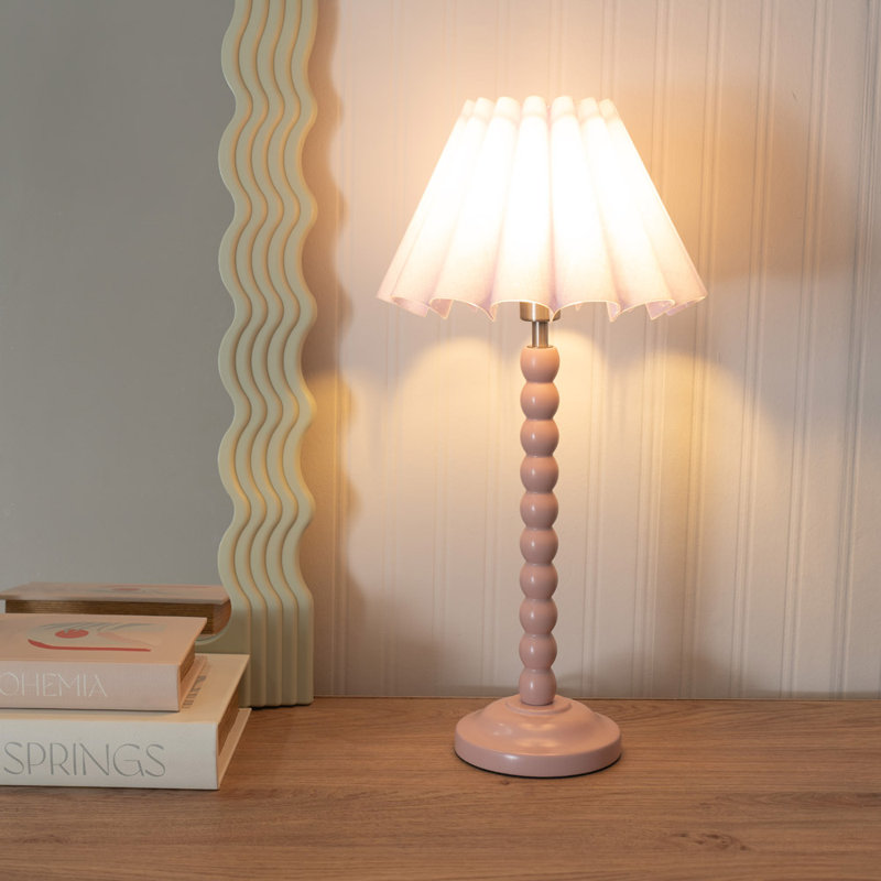 Asayo Wood Table Lamp, Yes, Pink, Lilac