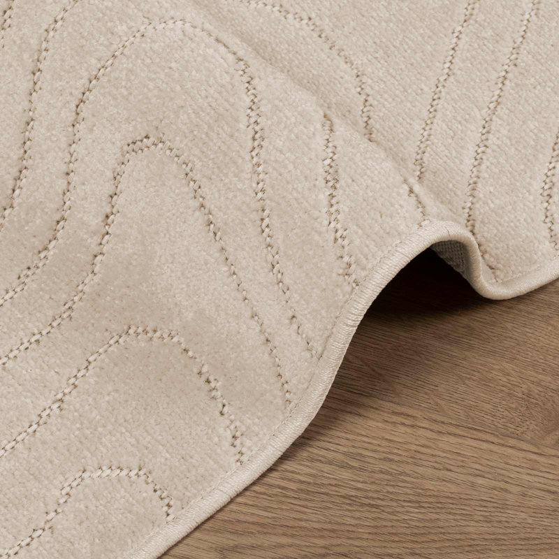 Modern Indoor and Outdoor Rug, Beige, Square 120 cm