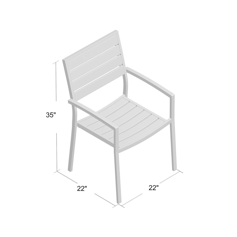 Chaise de patio empilable Napa, Noir / teck