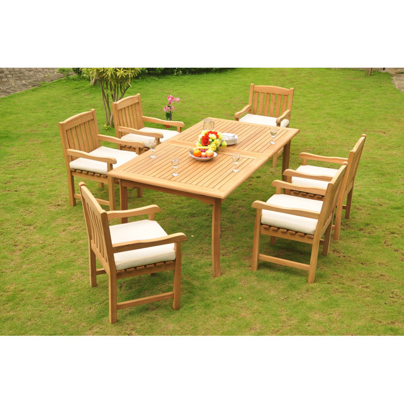 Payson Outdoor 7 - Piece Teak Dining Set, 30" H x 83" L x 40" W