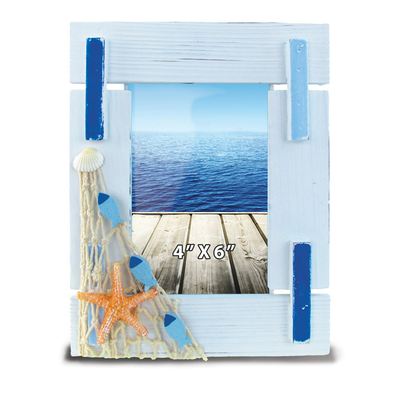 Lenny Blue Wood Matte Picture Frame