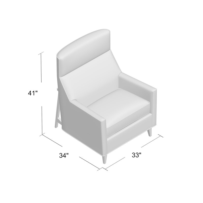 Fauteuil large de 34 po Felix, Écorce 8789, Noyer