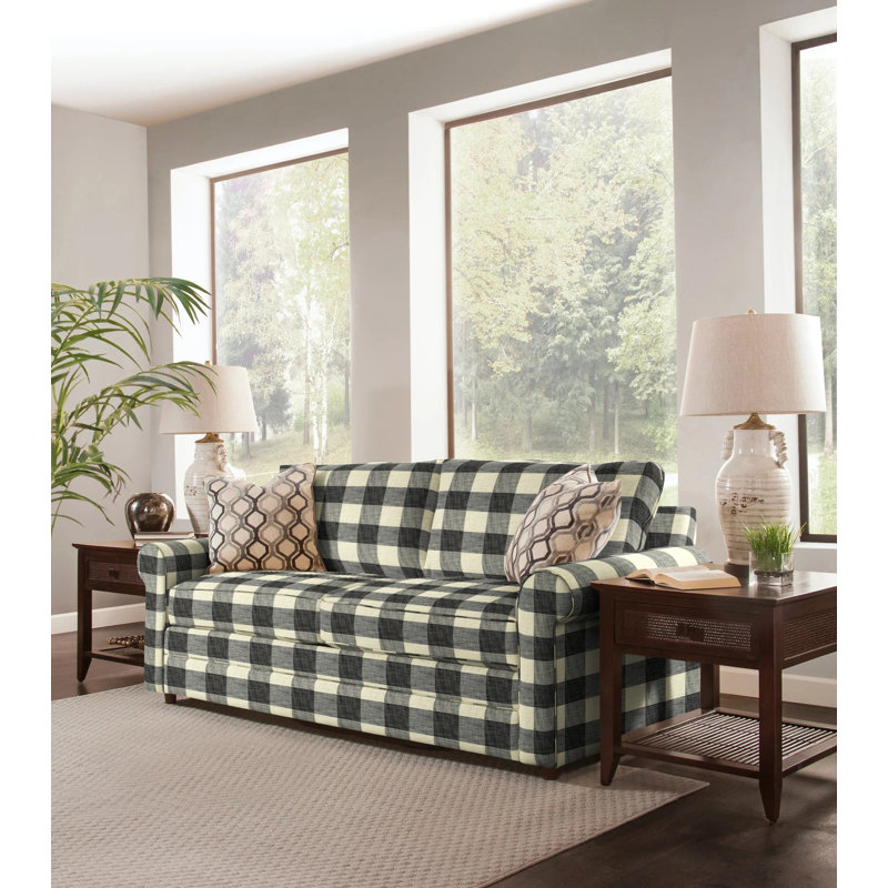 Edgeworth Upholstered 85'' Sofa, Black Buffalo Check; 0120-81, Air Dream Mattress