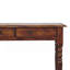 Console en bois massif, pieds tournés, 3 tiroirs, châtaignier, brun