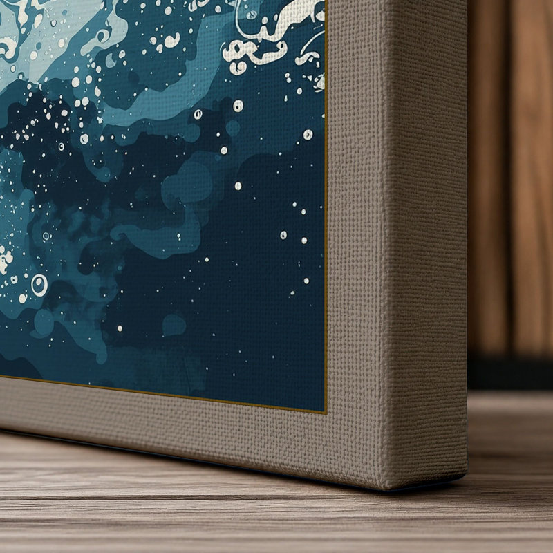 Wave in Motion Modern - Wrapped Canvas, 24x16 - 61.0 x 40.6 cm, Taupe Border