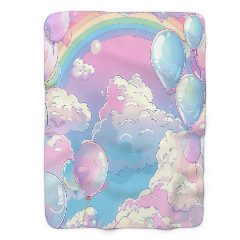 Ballons en l'air - couverture Sherpa de qualité supérieure 1 pièce, L 60 po x L 80 po